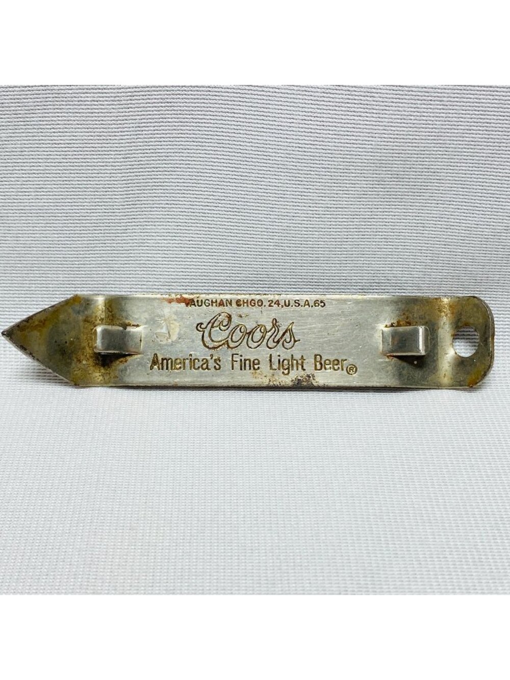 Vintage Coors Beer Metal Bottle Opener Vaughan Chicago USA 3.75" Barware Tool